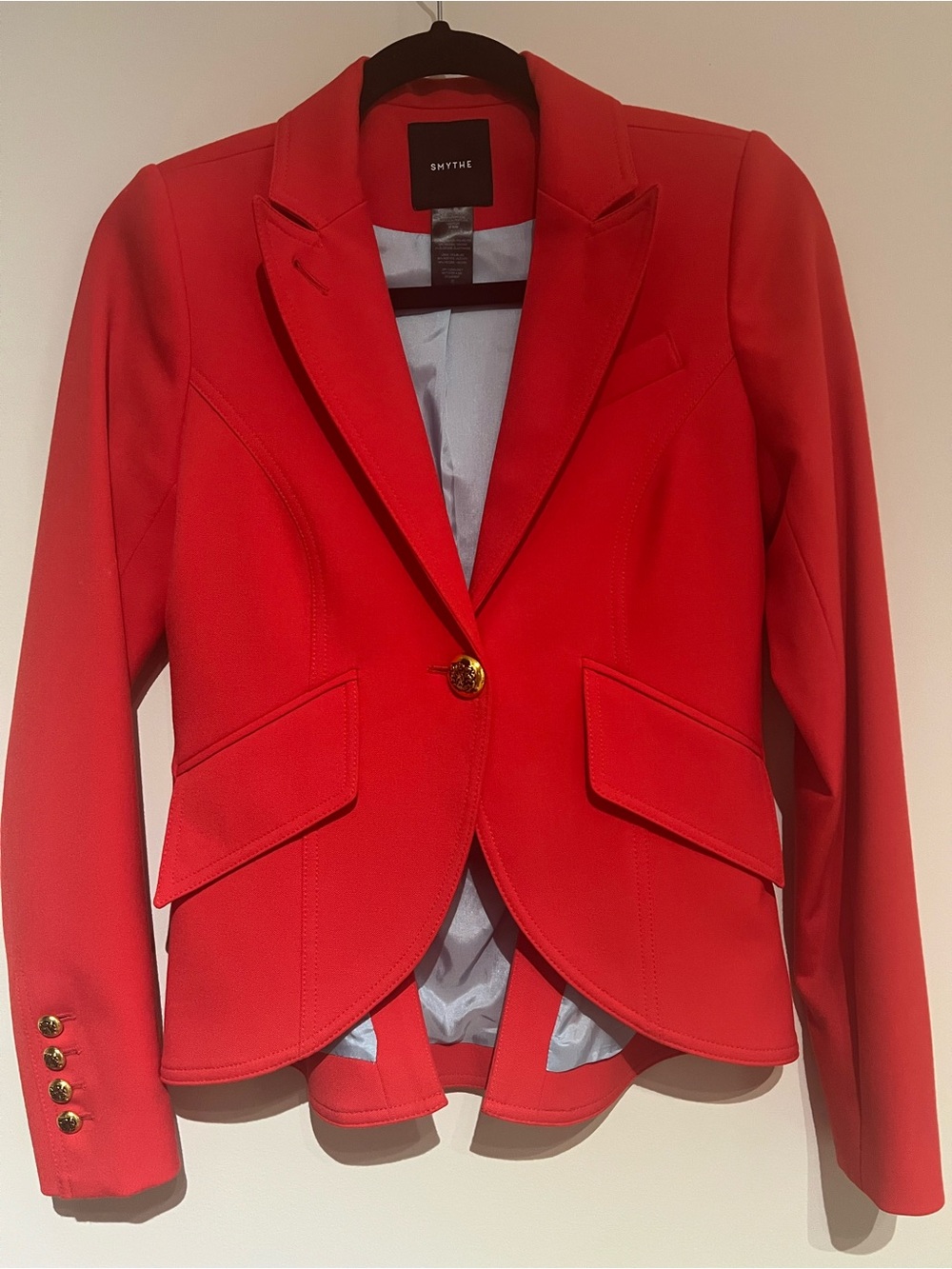 Smythe Vibrant Red Tailored Single-Button Blazer